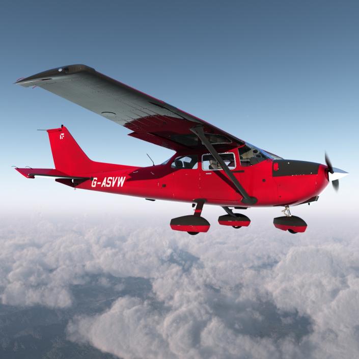 Cessna 172 Red 3D model