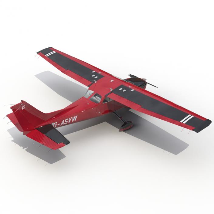 Cessna 172 Red 3D model