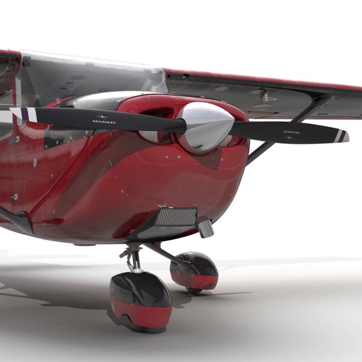 Cessna 172 Red 3D model