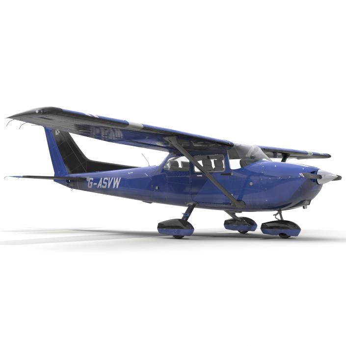 3D model Cessna 172 Blue