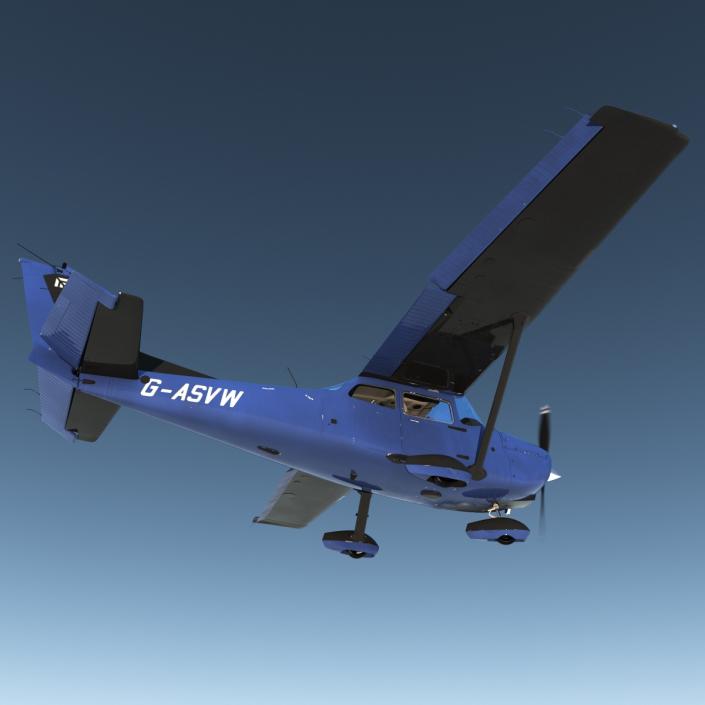 3D model Cessna 172 Blue