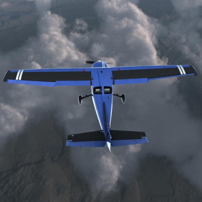 3D model Cessna 172 Blue