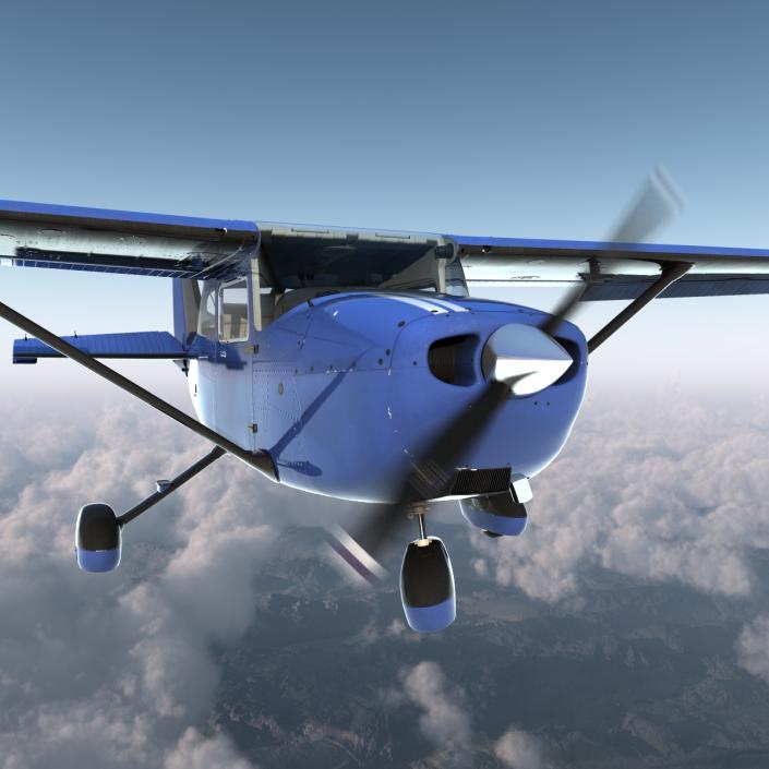 3D model Cessna 172 Blue