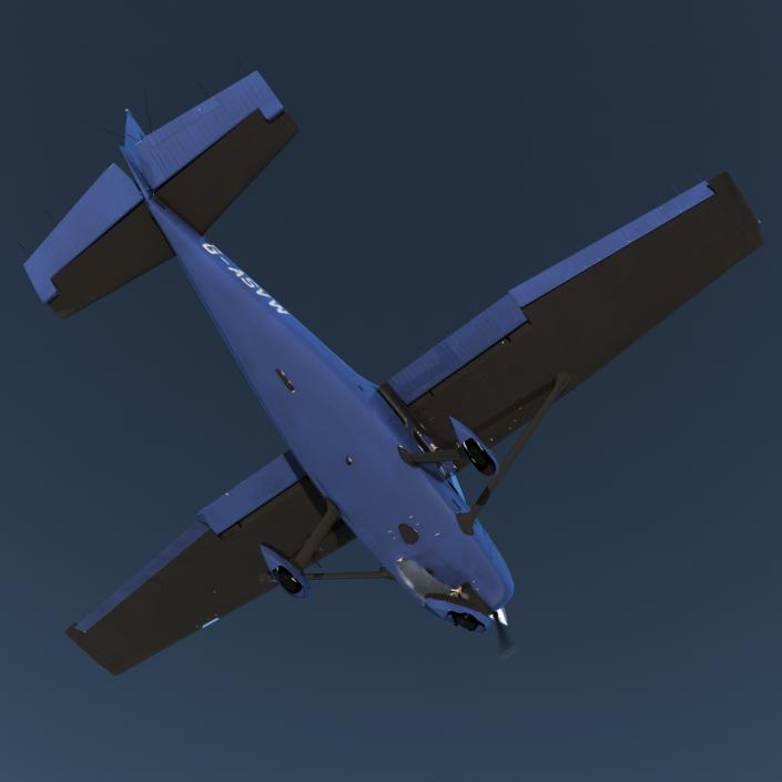 3D model Cessna 172 Blue