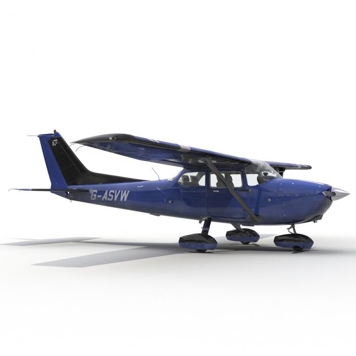 3D model Cessna 172 Blue