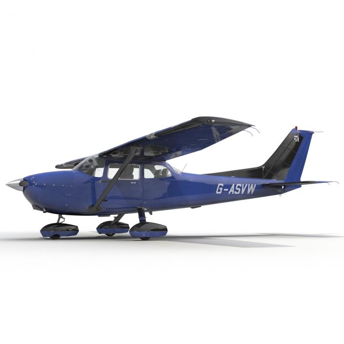 3D model Cessna 172 Blue