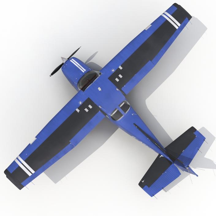 3D model Cessna 172 Blue