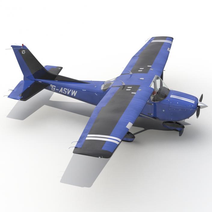 3D model Cessna 172 Blue