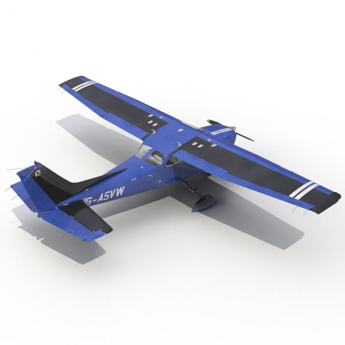 3D model Cessna 172 Blue