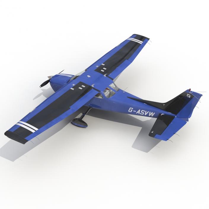 3D model Cessna 172 Blue