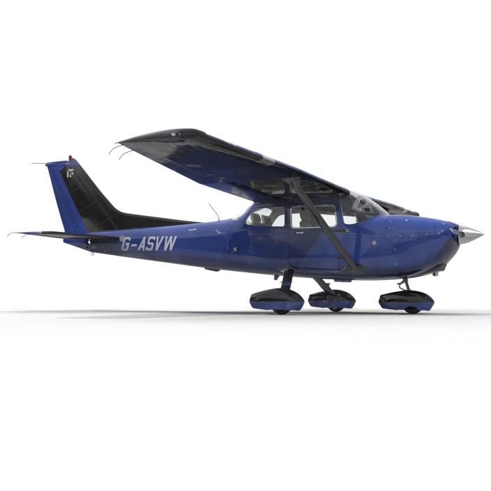 3D model Cessna 172 Blue