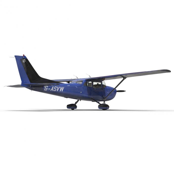 3D model Cessna 172 Blue