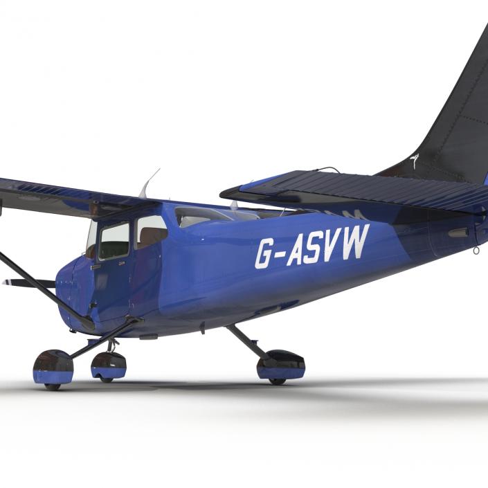 3D model Cessna 172 Blue