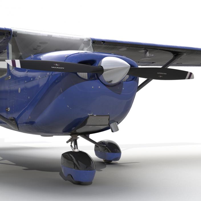 3D model Cessna 172 Blue