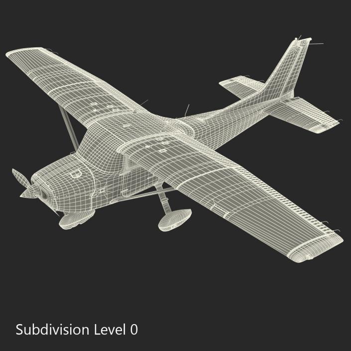 3D model Cessna 172 Blue