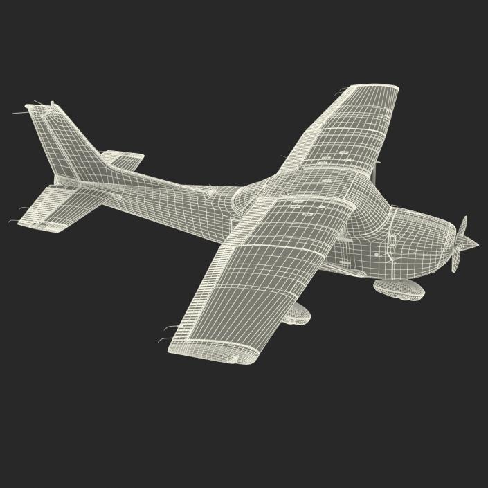 3D model Cessna 172 Blue