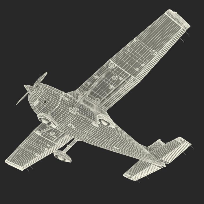 3D model Cessna 172 Blue