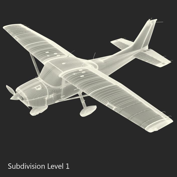 3D Cessna 172 Black