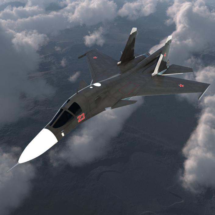 3D Russian Air Force Su-34 model