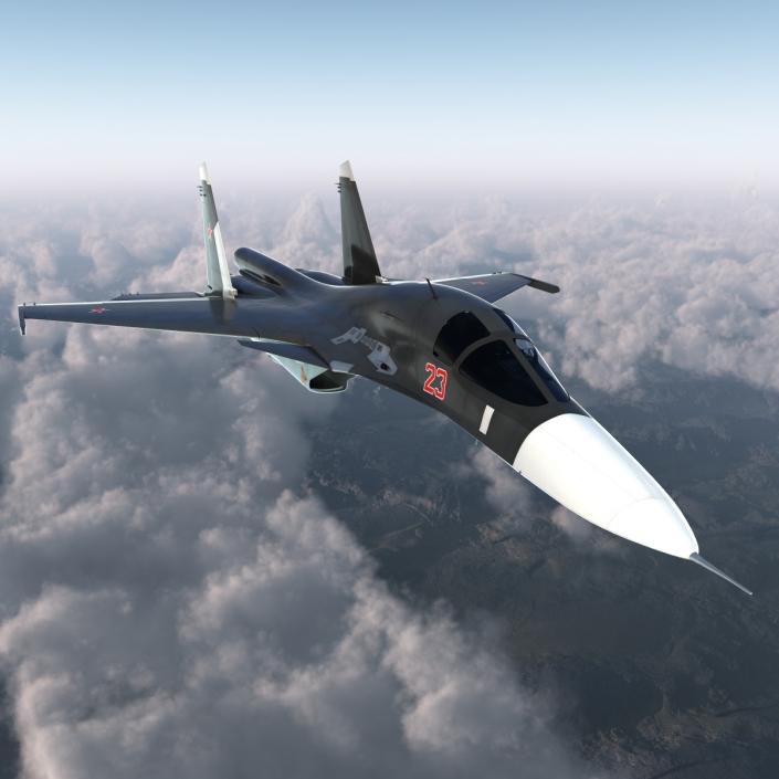 3D Russian Air Force Su-34 model