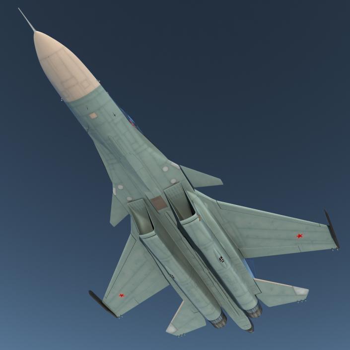 3D model Russian Air Force Su-34 Rigged