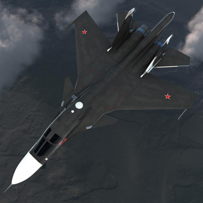 3D model Russian Air Force Su-34 Rigged