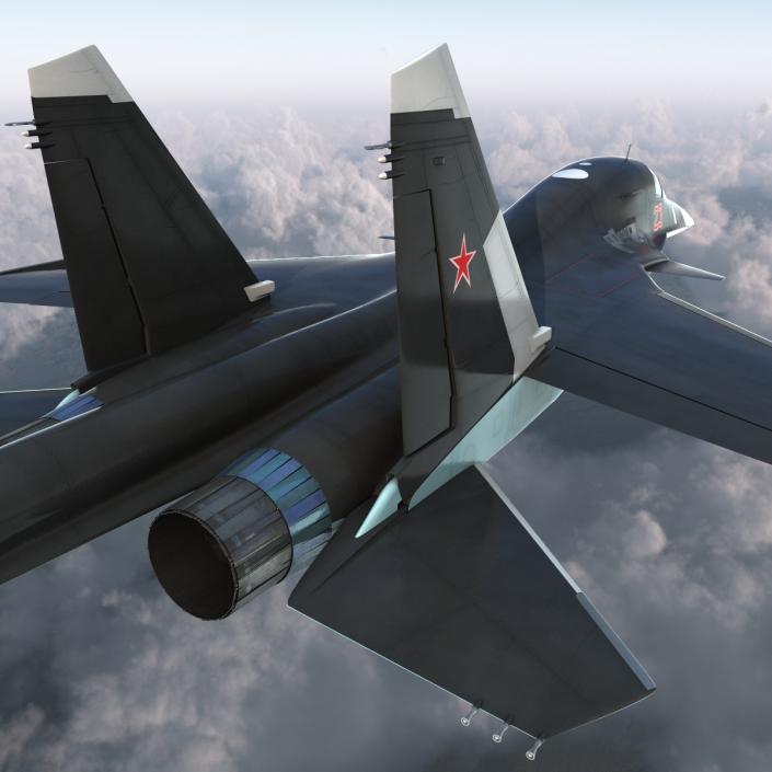 3D model Russian Air Force Su-34 Rigged