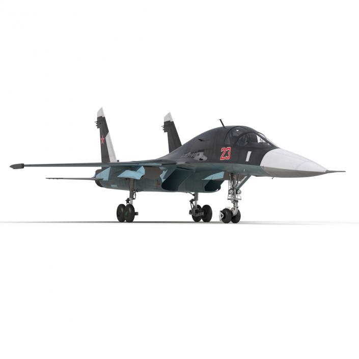 3D model Russian Air Force Su-34 Rigged