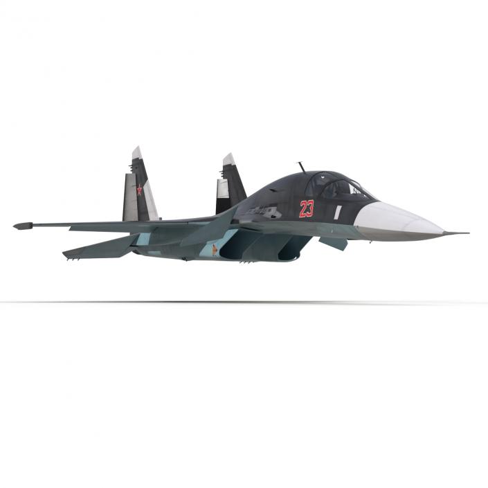 3D model Russian Air Force Su-34 Rigged