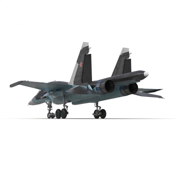 3D model Russian Air Force Su-34 Rigged