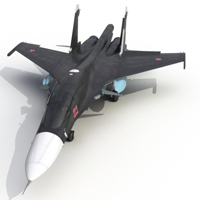 3D model Russian Air Force Su-34 Rigged