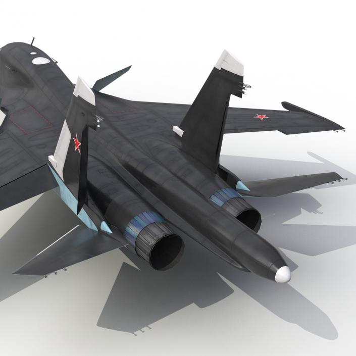 3D model Russian Air Force Su-34 Rigged