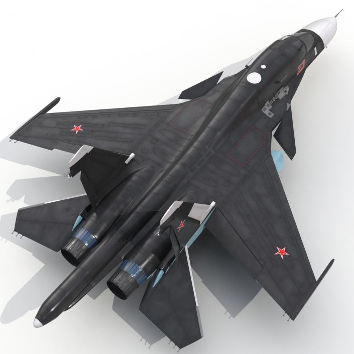 3D model Russian Air Force Su-34 Rigged