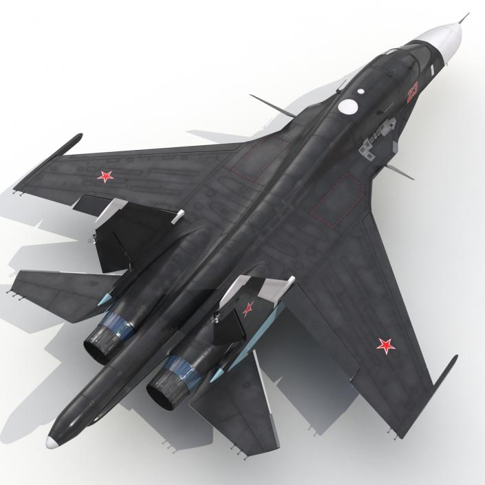 3D model Russian Air Force Su-34 Rigged