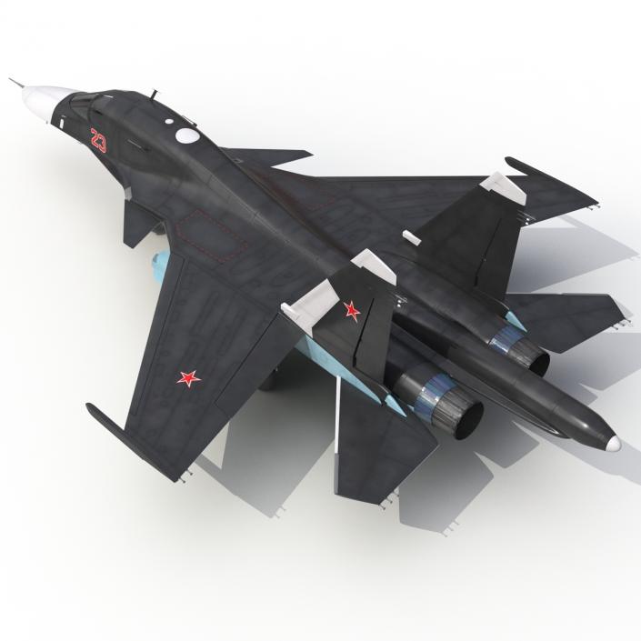 3D model Russian Air Force Su-34 Rigged