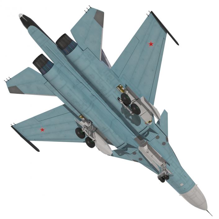 3D model Russian Air Force Su-34 Rigged