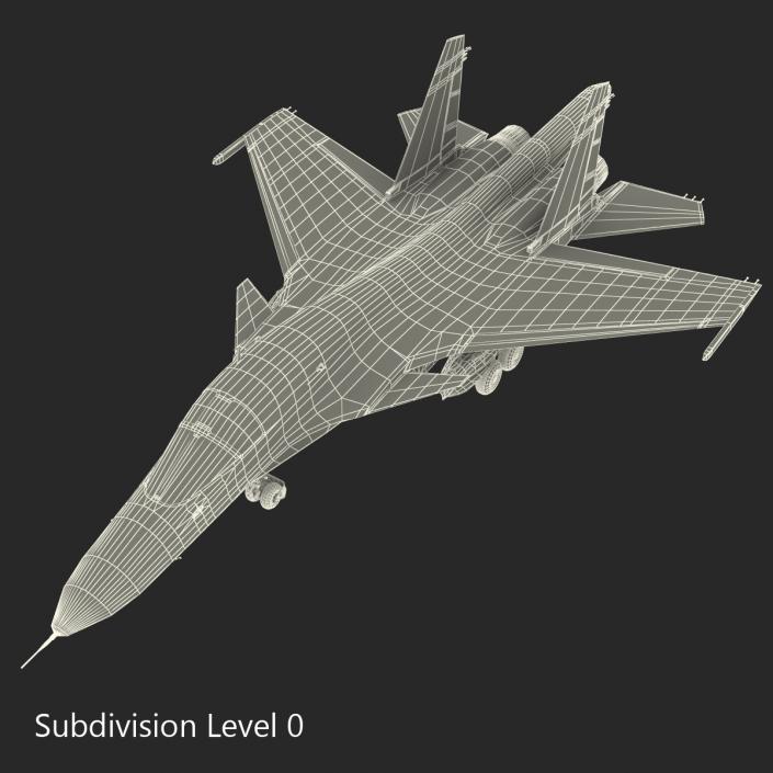 3D model Russian Air Force Su-34 Rigged