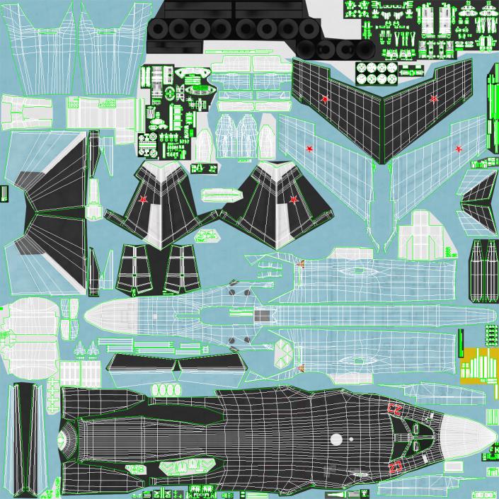 3D model Russian Air Force Su-34 Rigged