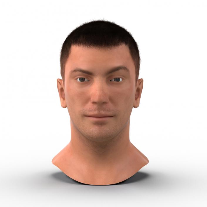 3D Male Head with Hair Rigged