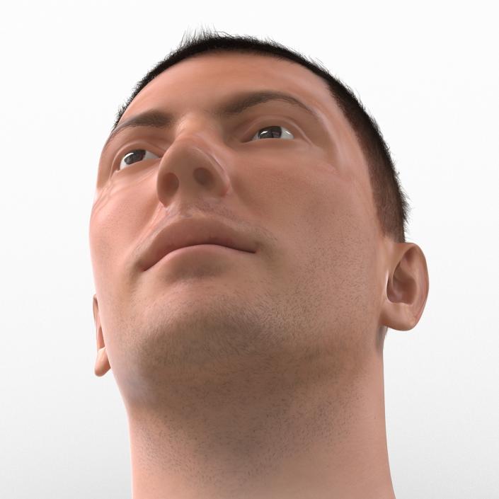 3D Male Head with Hair Rigged