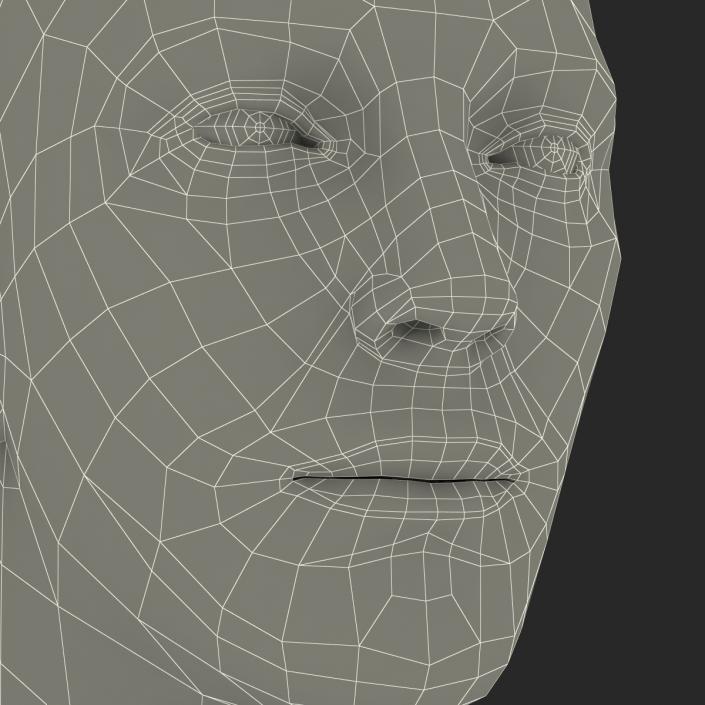 3D Male Head with Hair Rigged