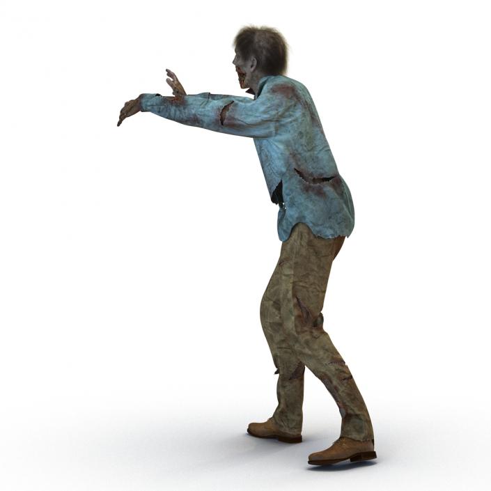 Zombie Rigged 3D Model with Hair 3D