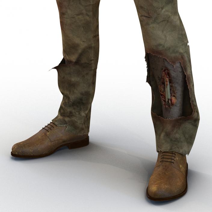 Zombie Rigged 3D Model with Hair 3D