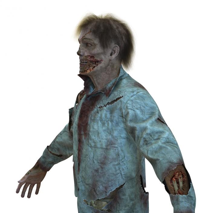 Zombie Rigged 3D Model with Hair 3D