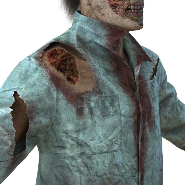 Zombie Rigged 3D Model with Hair 3D