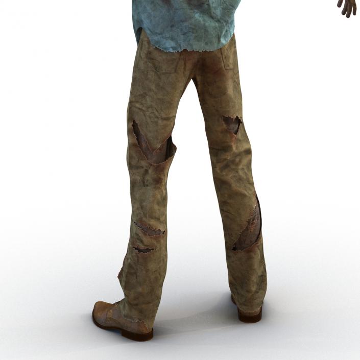 Zombie Rigged 3D Model with Hair 3D