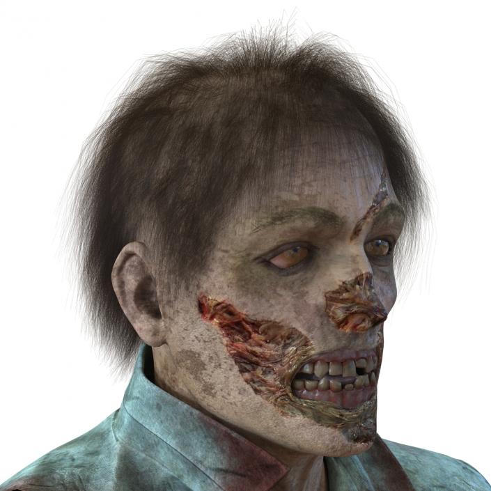 Zombie Rigged 3D Model with Hair 3D