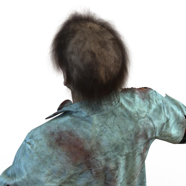 Zombie Rigged 3D Model with Hair 3D