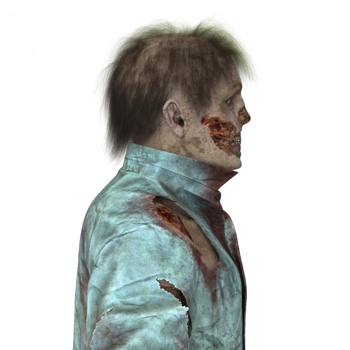 Zombie Rigged 3D Model with Hair 3D