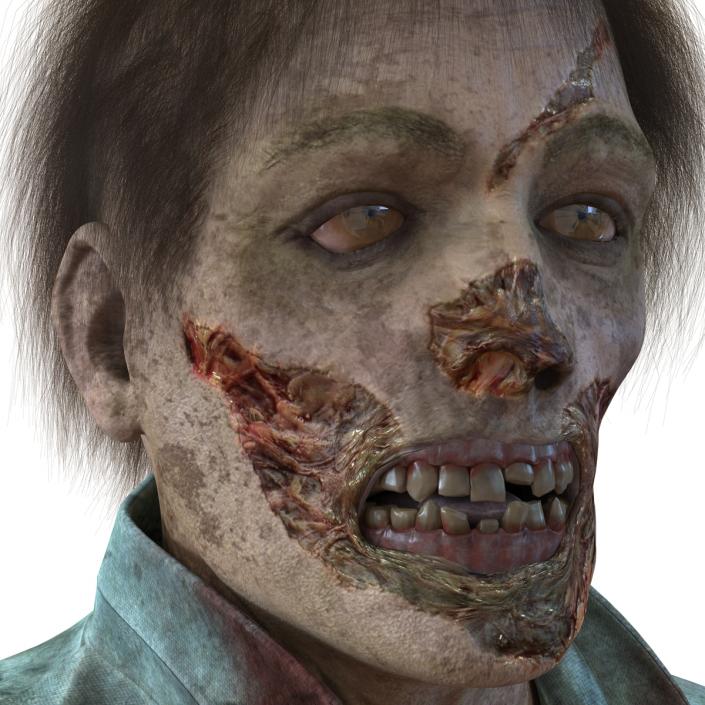 Zombie Rigged 3D Model with Hair 3D